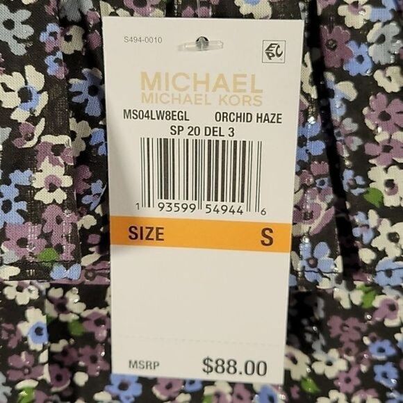 Michael Kors Purple Floral Off-Shoulder Top Sz S - Picture 9 of 11